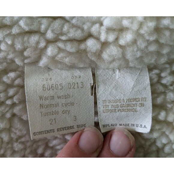 Vintage Levis Western Denim Vest Men Size S  Orange Tab Sherpa Lined USA 70s 80s - Picture 12 of 15